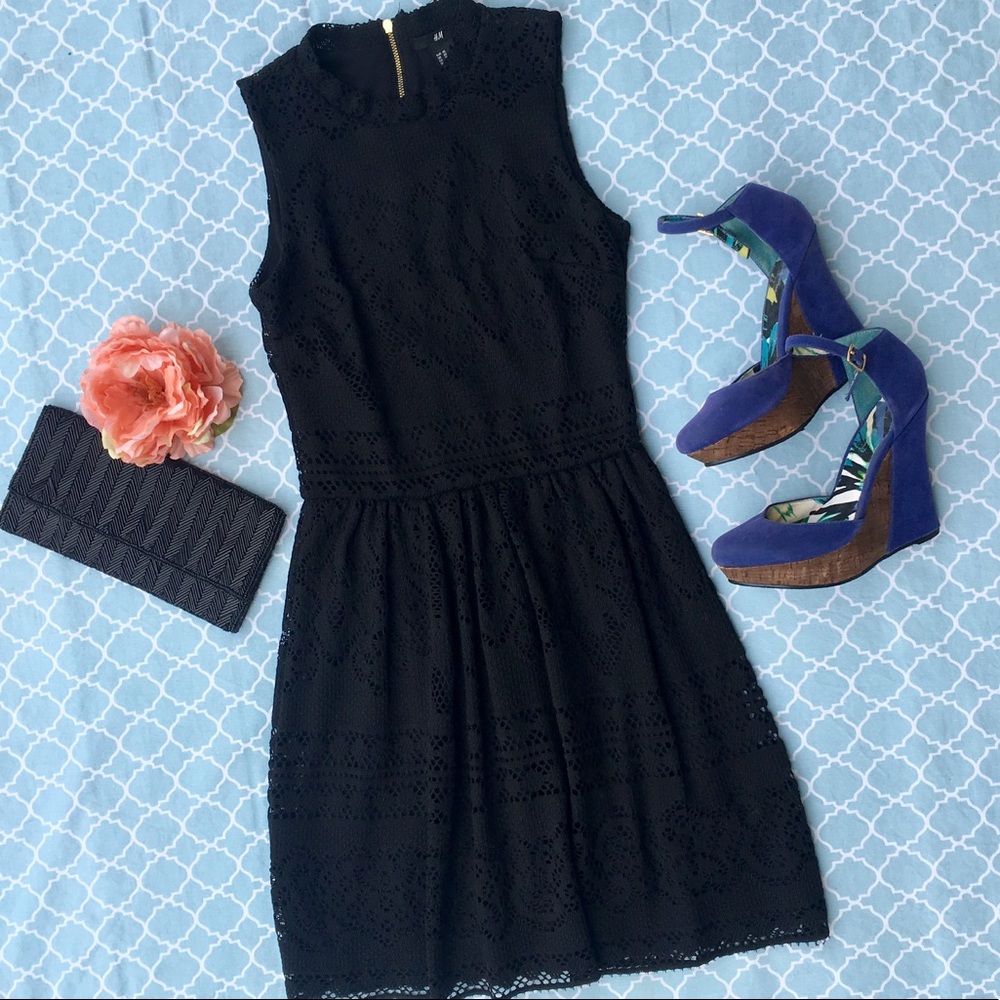 H&M Black Lace Mini Dress